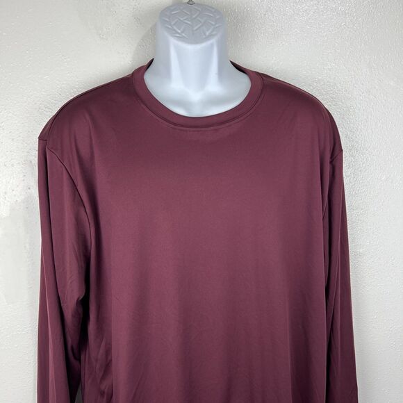 BAW Long Sleeve Shirt Men XL Burgundy Dry Fit Athletic Performance Xtreme-Tek - Picture 5 of 11